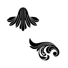 Vintage baroque ornament, corner. Retro pattern antique style acanthus. Decorative design element filigree calligraphy vector. - stock vector