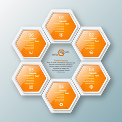 Abstract 3D Paper Infographics. Business template .Vector illustration