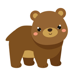 Obraz premium Cute bear. Cartoon forest animal isolated on white