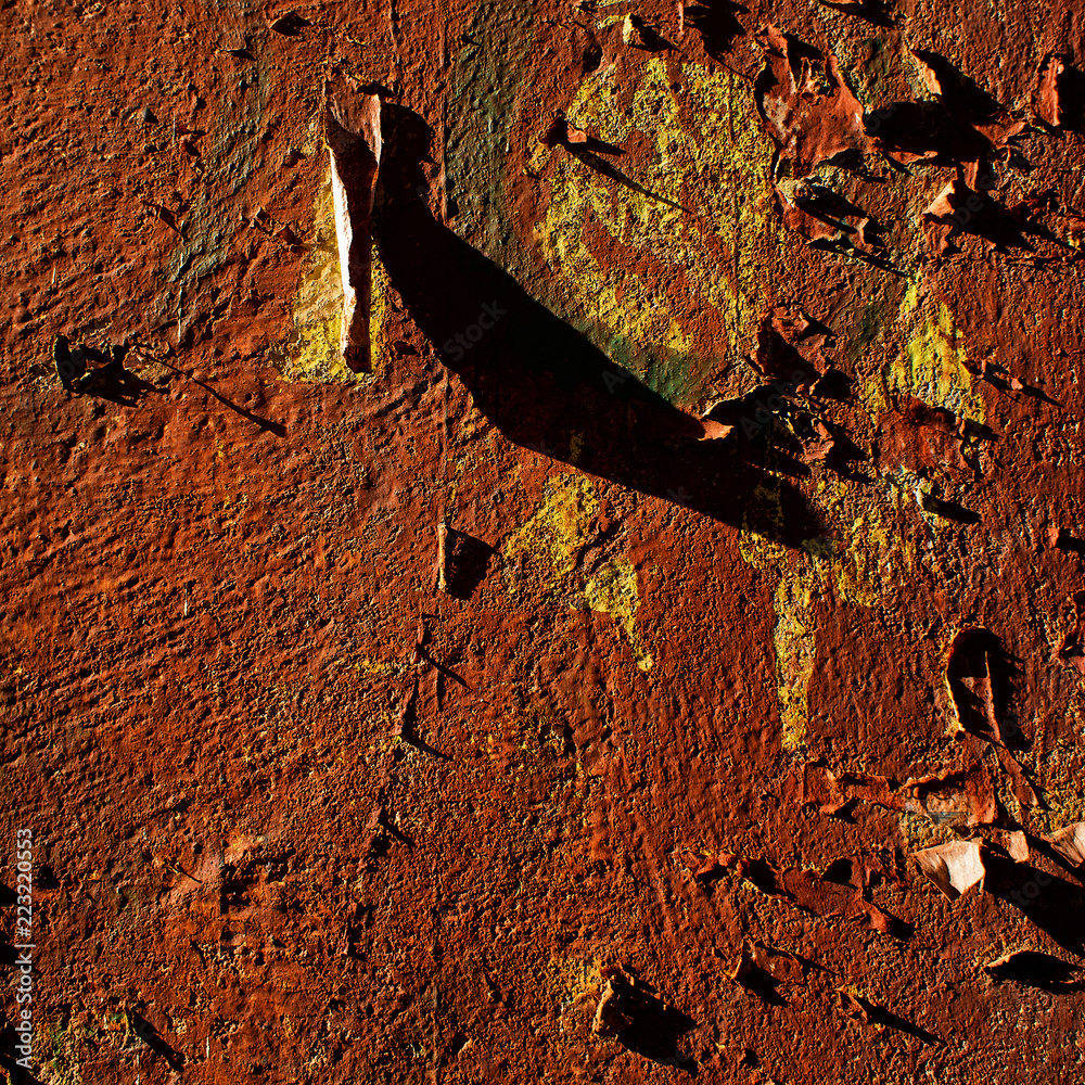 Wall mural old cement plaster walls with traces of falling paint. Element of design.