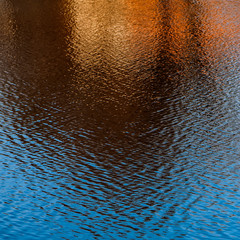 blurred background, reflection in water surface. Element of design.