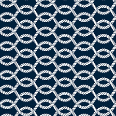 seamless marine pattern, rope weave © Дарья Березина