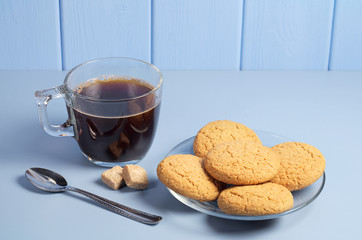 Oatmeal cookies and coffee
