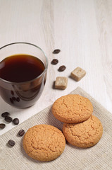 Oatmeal cookies and coffee