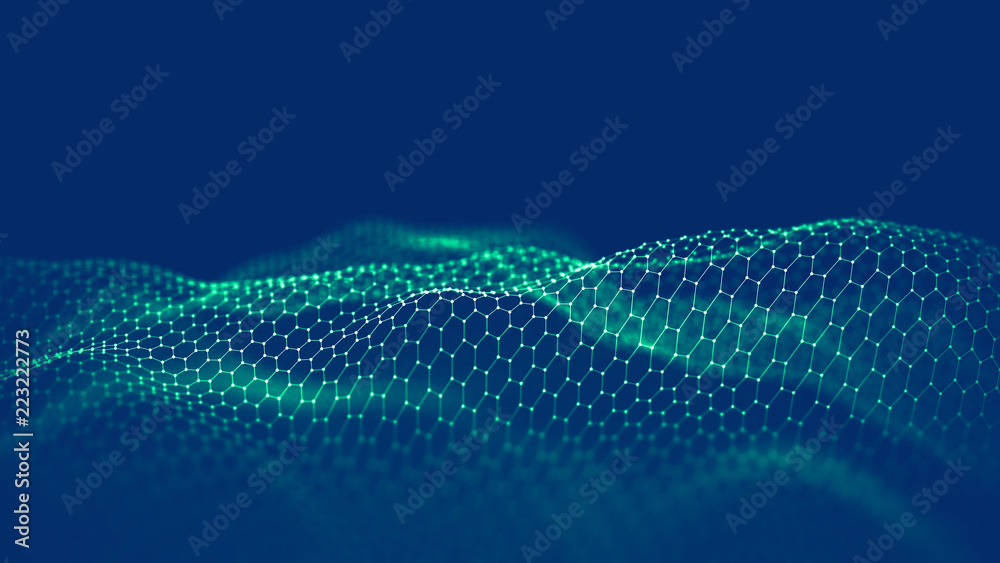 Poster blockchain technology background. cryptocurrency fintech block chain network and programming concept