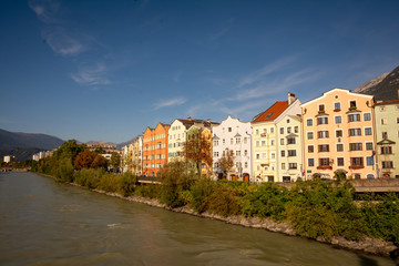 Fototapeta na wymiar Innsbruck Riverside View