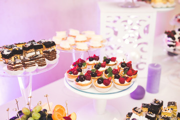 Buffet with a variety of delicious sweets, food ideas, celebration
