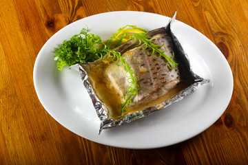Steamed salmon