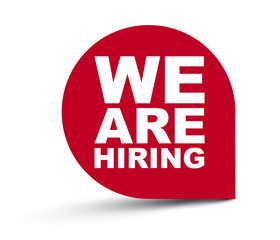 red vector banner we are hiring