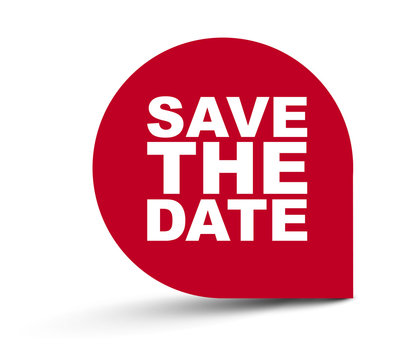 red vector banner save the date
