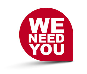 red vector banner we need you