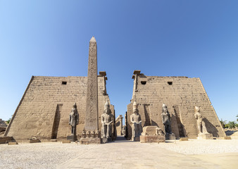 Entrance to Luxor Temple, a large Ancient Egyptian temple complex located on the east bank of the...