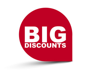 red vector banner big discounts