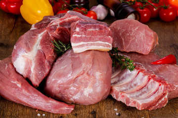 Raw pork meat