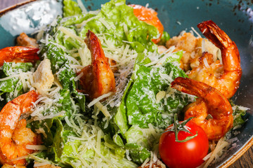 Caesar salad with shrimps