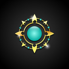 Golden Abstract luxury logo symbol vector design. Ethnic luxury logo design. Ornament vector symbol