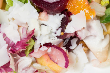 Beet salad with oranges and goat cheese.