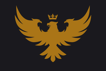 Heraldic eagle, falcons and hawks spread wings