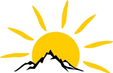 Silhouette Berge Sonne