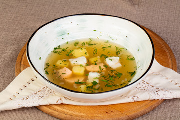 Fish salmon soup