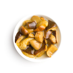 Pickled mushrooms. Marinated boletus.