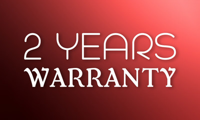 2 Years Warranty - white text on red background