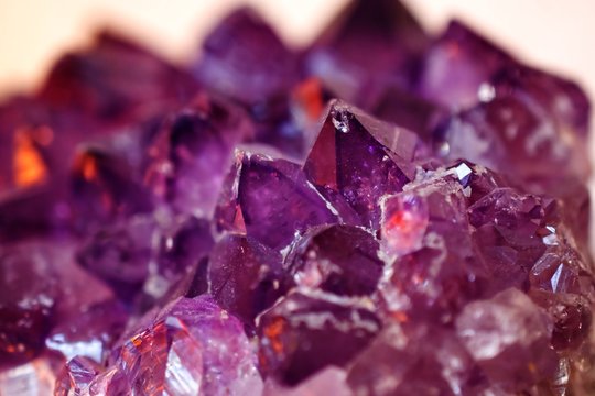 Amethyst geode gemstone macro Closeup