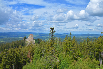 Fototapeta premium Burg Kašperk, Böhmerwald, Tschechien