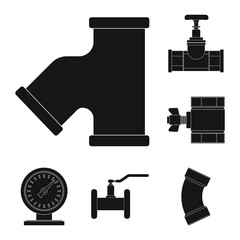 Vector illustration of pipe and tube sign. Collection of pipe and pipeline stock vector illustration.