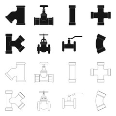Vector design of pipe and tube symbol. Collection of pipe and pipeline stock symbol for web.
