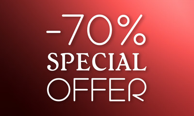 -70% Special Offer - white text on red background