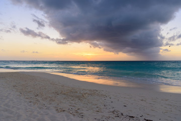 Fototapeta na wymiar View of caribbean seascape at sunset