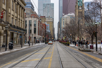 View of a street of Downtown Toronto