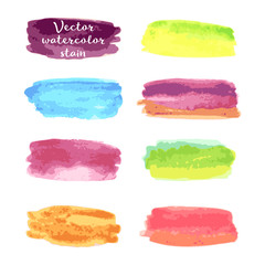Vector set of watercolor,  Hand drawn watercolor. Vector illustration.