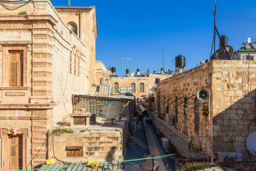 Obraz premium Old city roofs of Jerusalem city, Israel