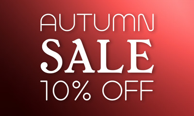 Autumn Sale 10% Off - white text on red background