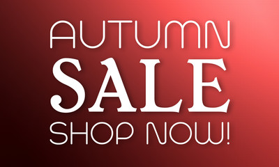 Autumn Sale Shop Now! - white text on red background
