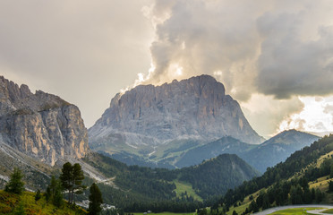 Langkofel in den Wolken