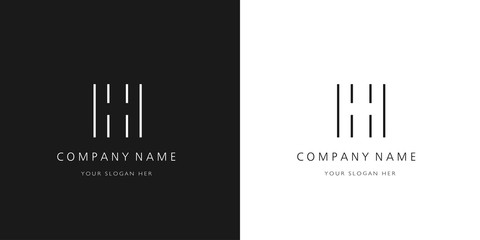 h logo letter modern design