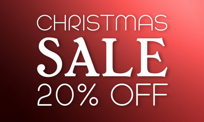 Christmas Sale 20% Off - white text on red background