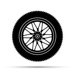 Car wheel icon on a white background