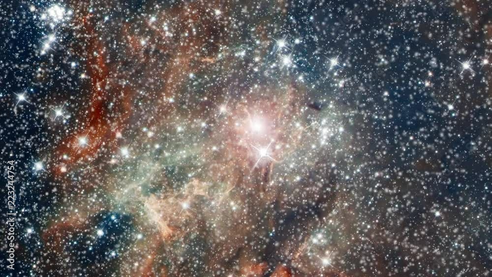 Wall mural travel to tarantula nebula also know 30 doradus star nursery in outer space with infinite flying sta
