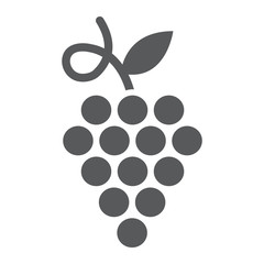 Grapes glyph icon, fruit and plant, wine sign, vector graphics, a solid pattern on a white background.