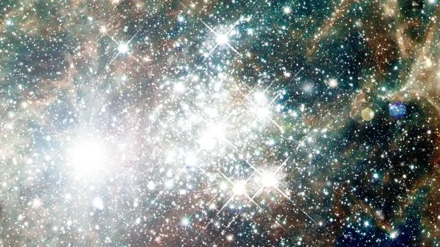 Travel to magellanic cloud nebula also know hodge 301 star nursery explosion and bright light with flying star field. Contains public domain image by NASA