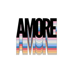 slogan AMORE phrase graphic vector Print Fashion lettering calligraphy