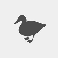 Duck vector silhouette. Farm animal silhouette