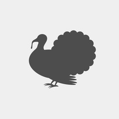 Turkey vector silhouette. Farm animal silhouette