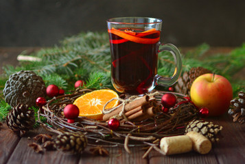 Aromatic mulled wine background