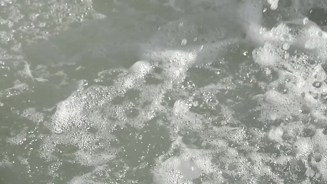 Slow motion detail of water flows