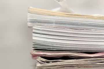 side view of old book, macro